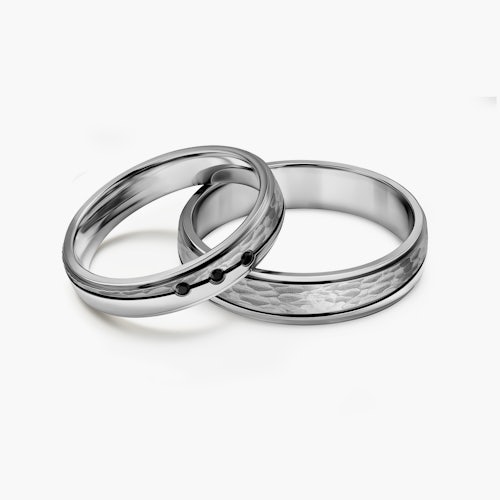 Obrączki ślubne: tytan, półokrągłe, 4 i 5 mm